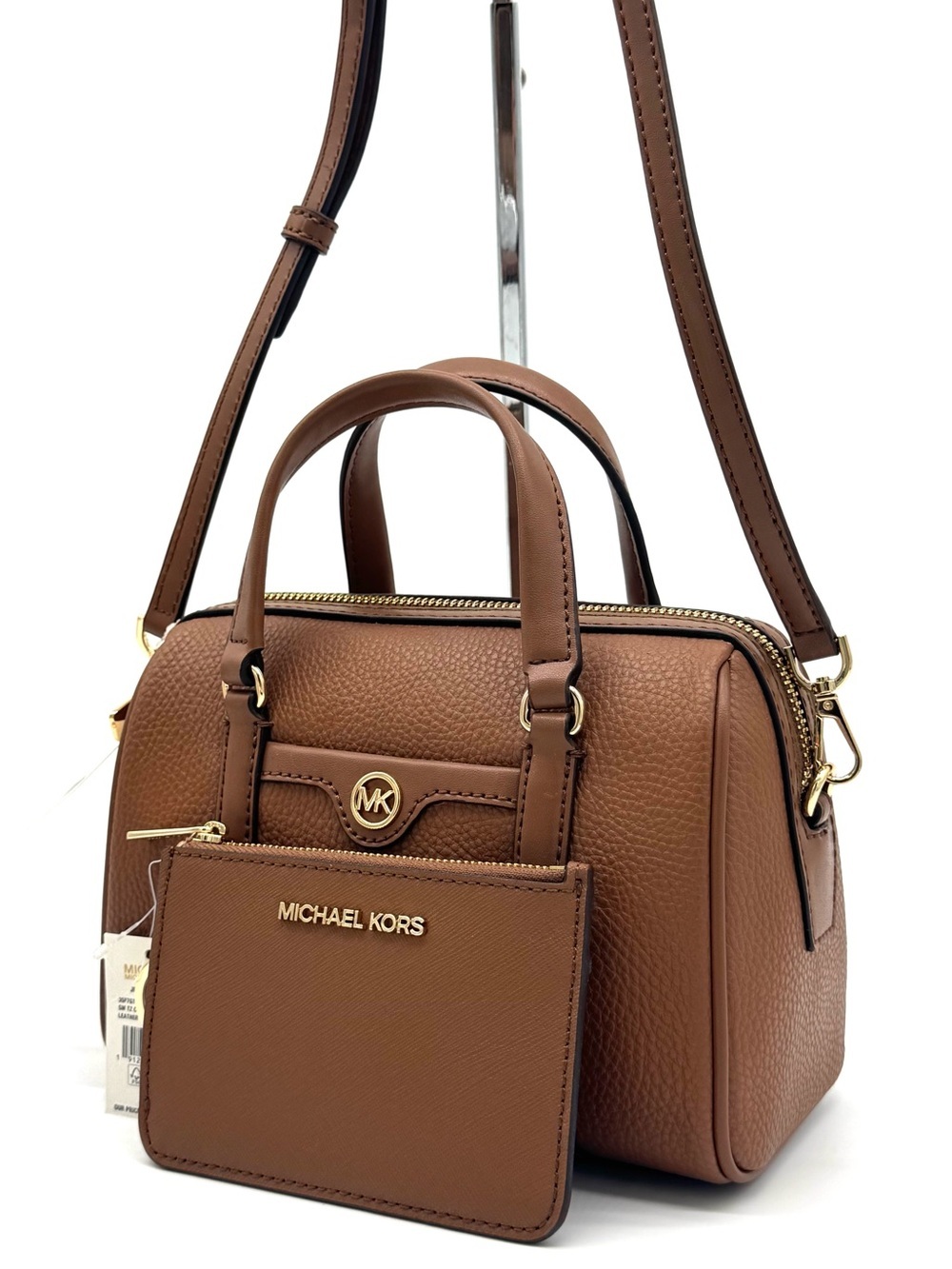 Michael Kors Small Travel Duffle Xbody Bag & Matching TZ Coinpouch Luggage